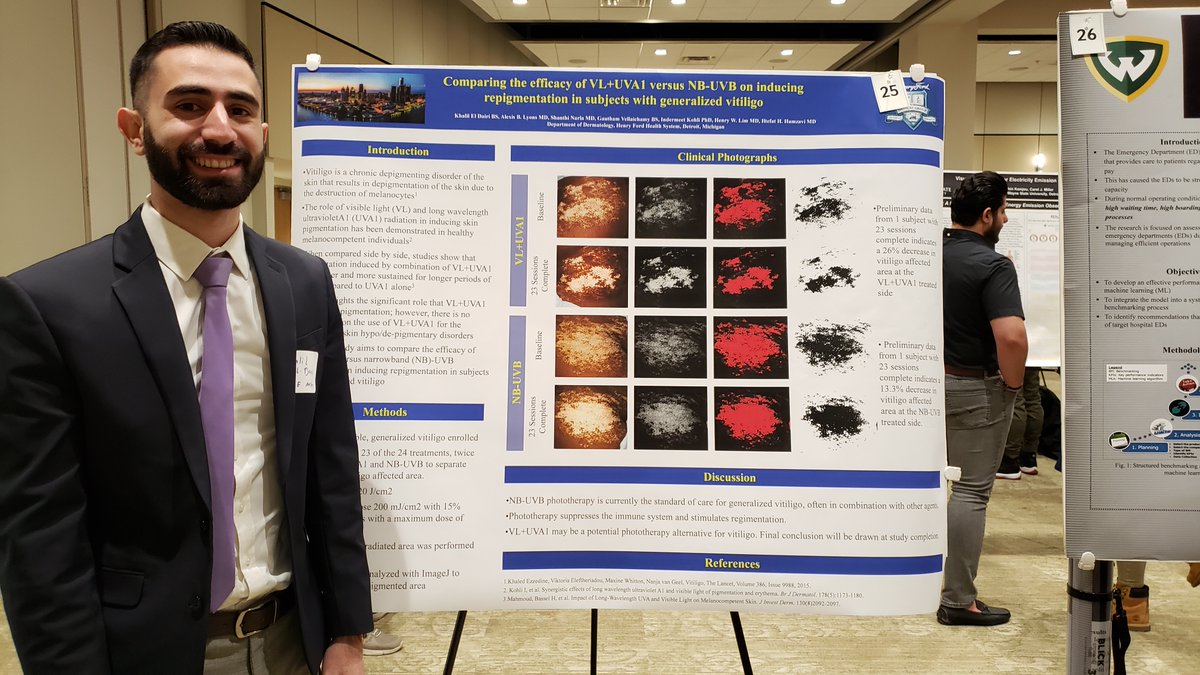 WayneGradSchool's tweet photo. We can't celebrate #GraduateStudentAppreciationWeek without highlighting the Research Symposium, an annual celebration of the research at #WayneState where 200+ students and postdocs present their research and compete for accolades and monetary awards. #WSUGSAW #warriorstrong https://t.co/DrAPGEYB2n