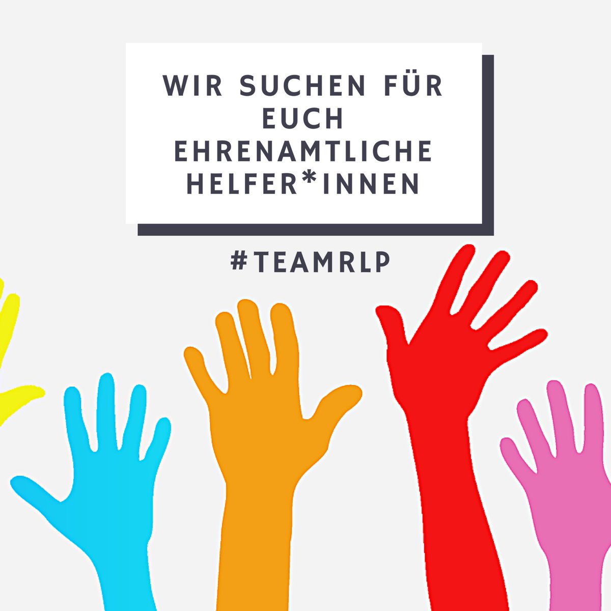 teamrlp2020's tweet photo. Eure Organisation engagiert sich in der Krise in RLP für Mitbürger*innen? Ihr sucht noch Unterstützung für Euren Fahr- oder Einkaufsdienst? Jemandem zu Vorlesen oder für die Helferversorgung? 
Meldet euch unter https://t.co/WjWmkPqLYv und wir schalten Eure Anzeige! 
#teamrlp https://t.co/CMYbPquvNz