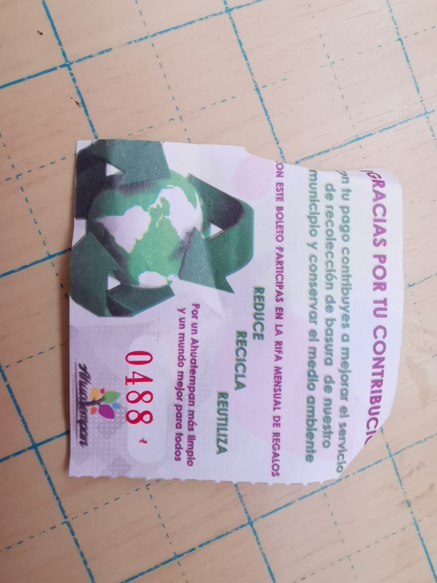 HAhuatempan's tweet photo. El 1 de abril se realizó la rifa mensual de limpieza
El número ganador es
# 0488
Favor de pasar a recoger su premio en tesorería municipal llevando consigo su boleto
#ContinuidadEsProgreso
#ahuatempan2020 https://t.co/W0QpppAayr