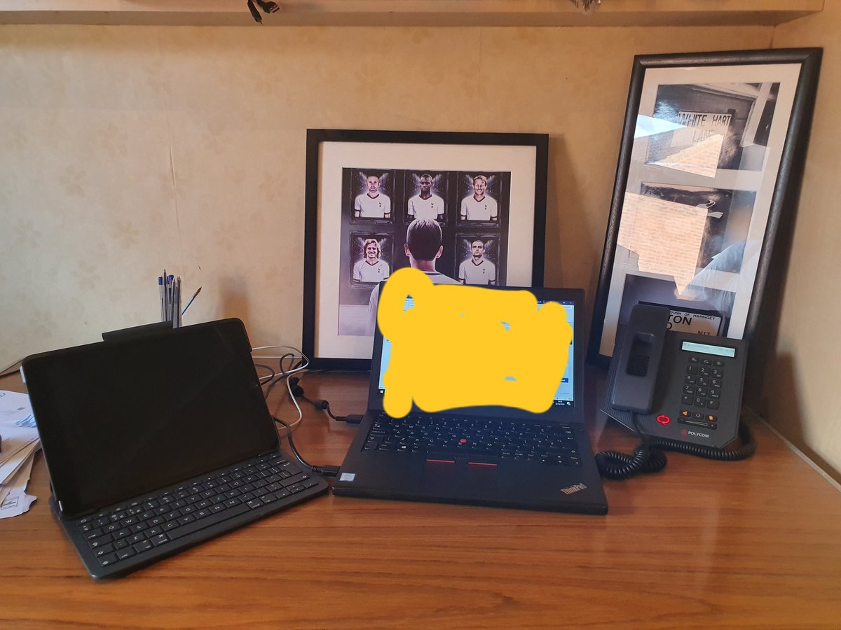 Enjoying my <a href="/SpursOfficial/">Tottenham Hotspur</a> inspired home office! My home for the foreseeable future!