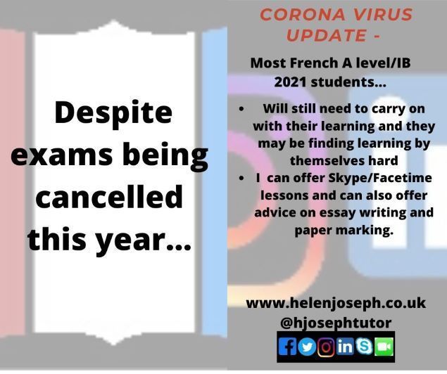 hjosephtutor's tweet photo. With #halfterm next week for some (yes it is really) - students might be finding it hard to study - I can help #hometuition #homelearning #getintouch #onetoonetuition #skype #facetime #FrenchAlevel2021 https://t.co/czD6GTzTgg