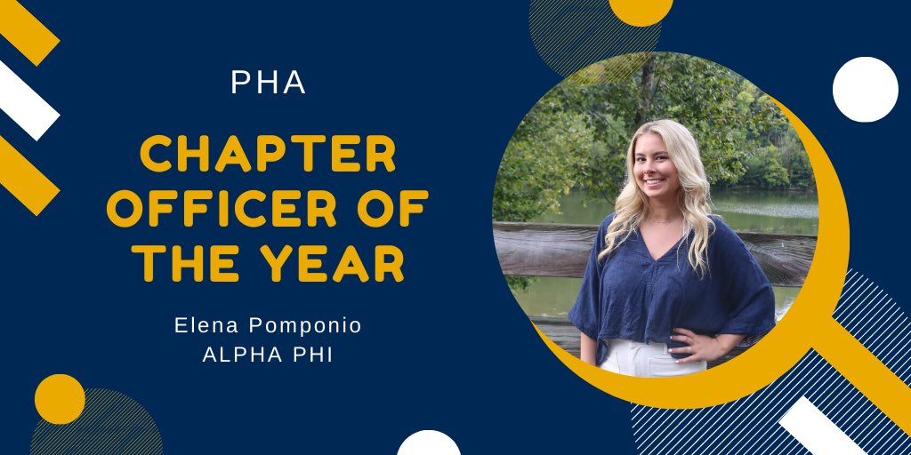 The Chapter Officer of the Year for <a href="/WVUPanhellenic/">WVU Panhellenic Association</a> is Elena Pomponio of <a href="/WVUAlphaPhi/">Alpha Phi WVU</a>! 🏅