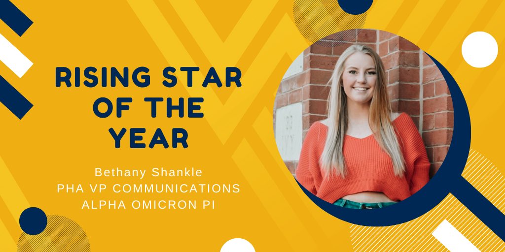 There’s no doubt that Bethany Shankle of <a href="/AOII_WVU/">AOΠ WVU</a> has done some amazing things in our community this past year. We can’t wait to see the positive impact her leadership will have in the year to come! She is our Rising Star of the Year! 🏅