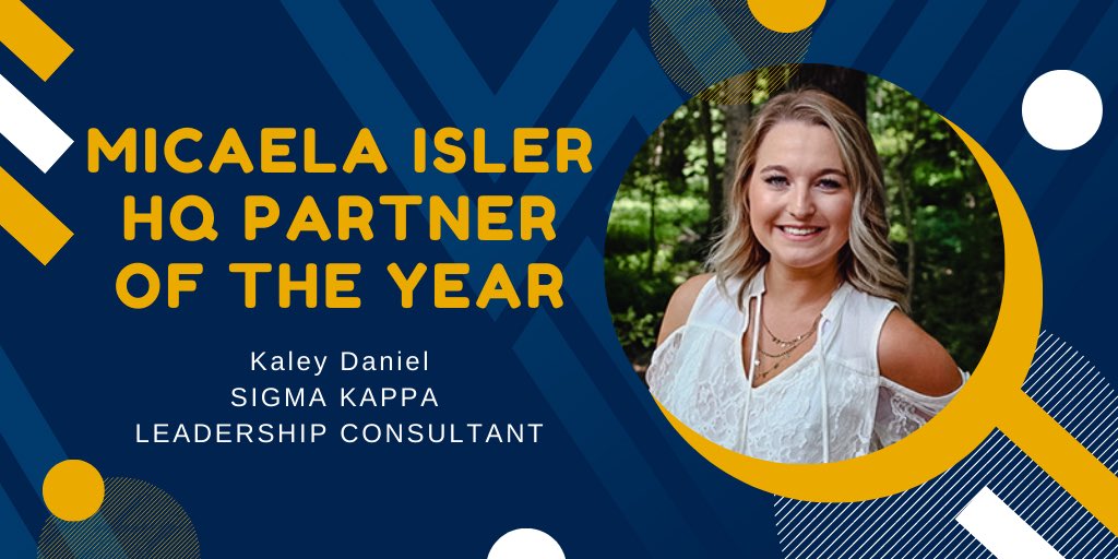 There’s no doubt that Kaley Daniel of <a href="/SigmaKappa/">Allen Smith</a> made a lasting impact on the women of <a href="/SigmaKappaWVU/">Sigma Kappa</a>, but she also created an amazing working relationship with the WVU Center of Fraternal Values and Leadership. For these reasons &amp; more, she has been named the Isler Partner OTY!