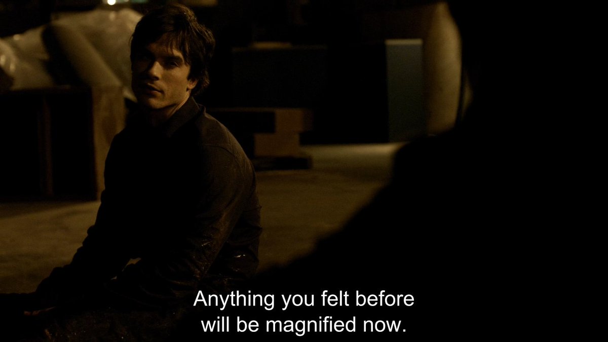 And that is why Damon couldn't get over Katherine for so long. :) Not to mention about vampire!Elena, she had feelings for Damon for years before she turned. Yeah.