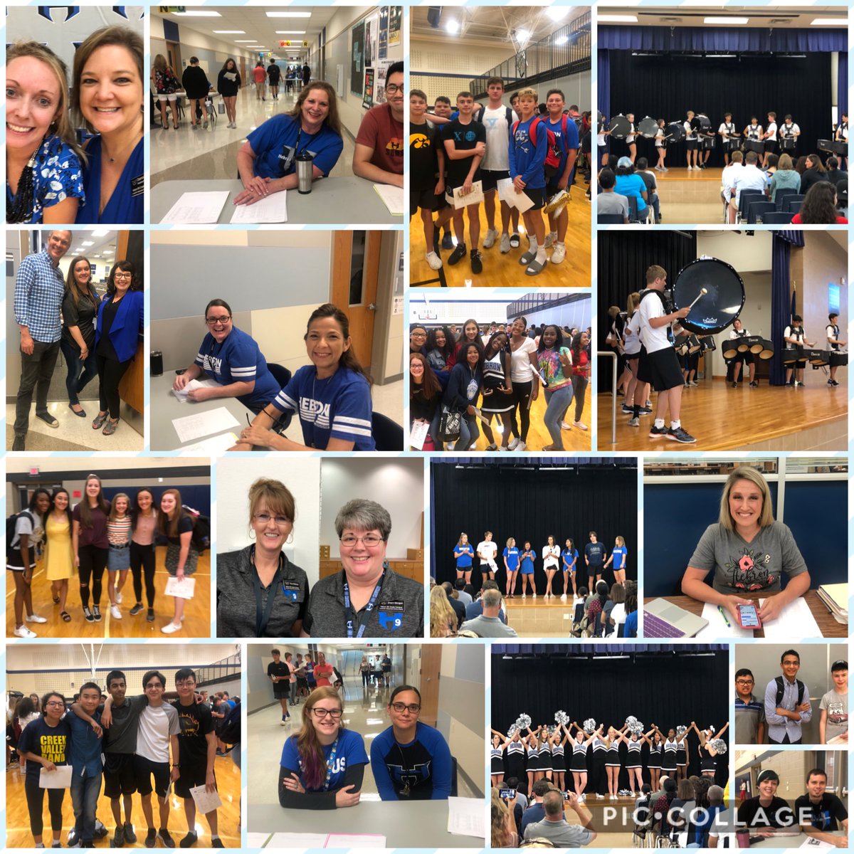 Wernekea's tweet photo. On this #ThrowbackThursday, I am so thankful for so many wonderful memories with the Class of 2023 and our awesome @hebron9th staff! These pics go back to Orientation 2019! #WeAreHebron #GoHawks https://t.co/ImM2g4uiJc