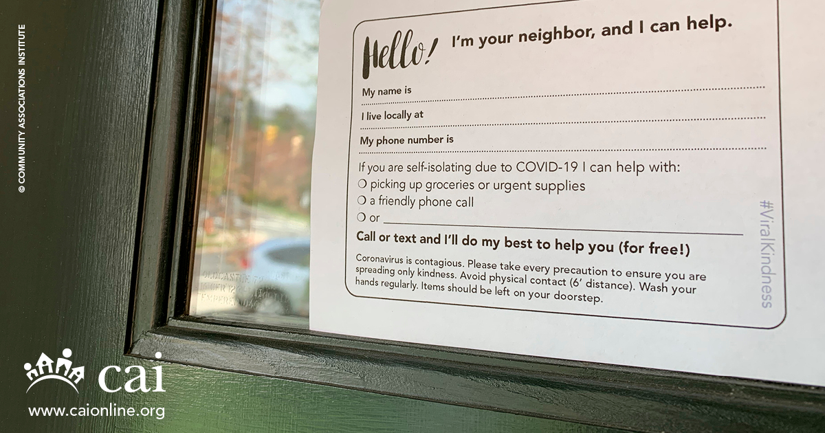 If you live in a community association and are looking for ways to #StayConnected, try out our #neighbor cards. Download your own to print out and leave for a neighbor who needs help. >>soo.nr/p1m9
 
#Thursdaymorning #COVID19 #SocialDistancing #coronaviruschallenge