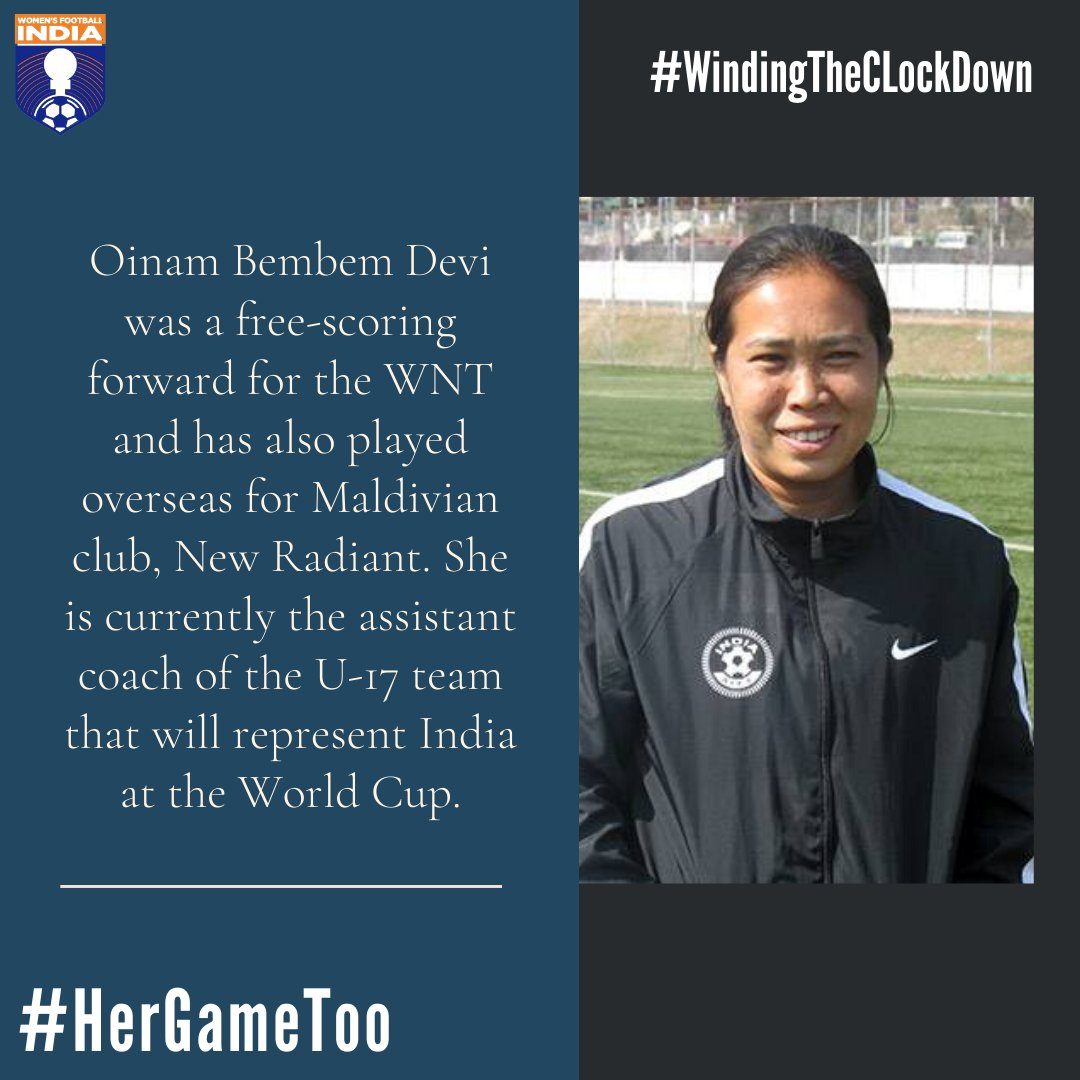 Day 9A veritable colossus of Indian football, Padma Shri Bembem Devi has inspired a generation of Indian footballers and continues to do so as a coach and ambassador of the sport. #WindingTheCLockdown  #HerGameToo  #WomenInFootball
