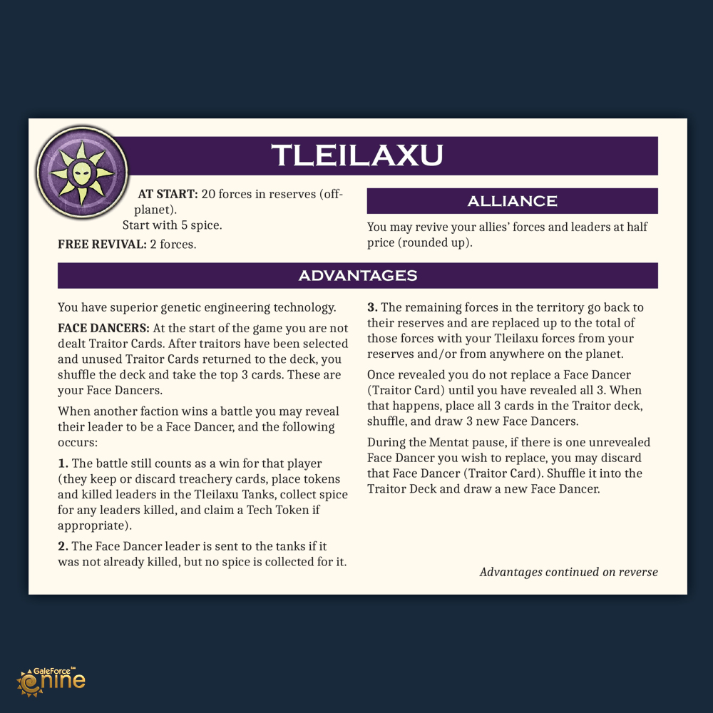 Tleilaxu to OP? | BoardGameGeek