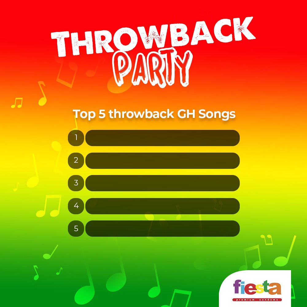 FiestaCondomsGH's tweet photo. What better way to celebrate Thursday than a Quarantine throwback party? ππ₯π¬π
What are your top 5 throwback GH songs? π€
#StayHome
#Safe2Bhome #FiestaCondomsGhana https://t.co/8sIk08Zpme