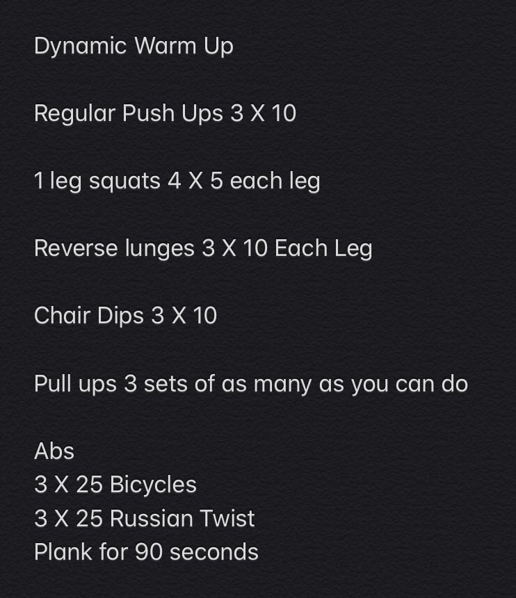Today’s Workout 

#WhateverItTakes