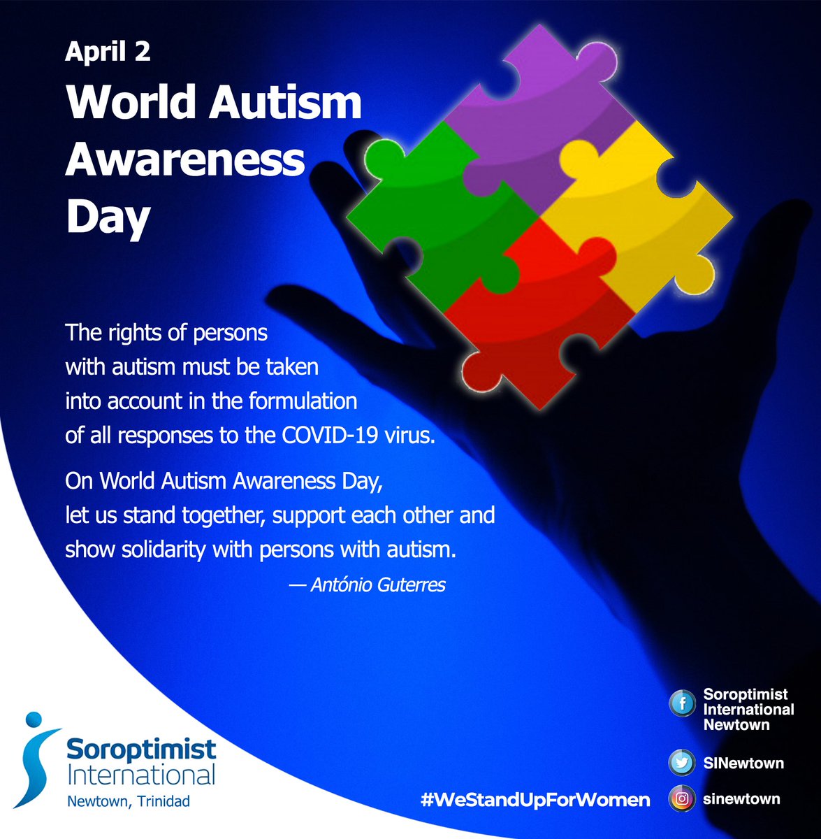 “On #WorldAutismAwarenessDay let us stand together, support each other and show solidarity with persons with autism.”
Antonio Guterres
💙🧩