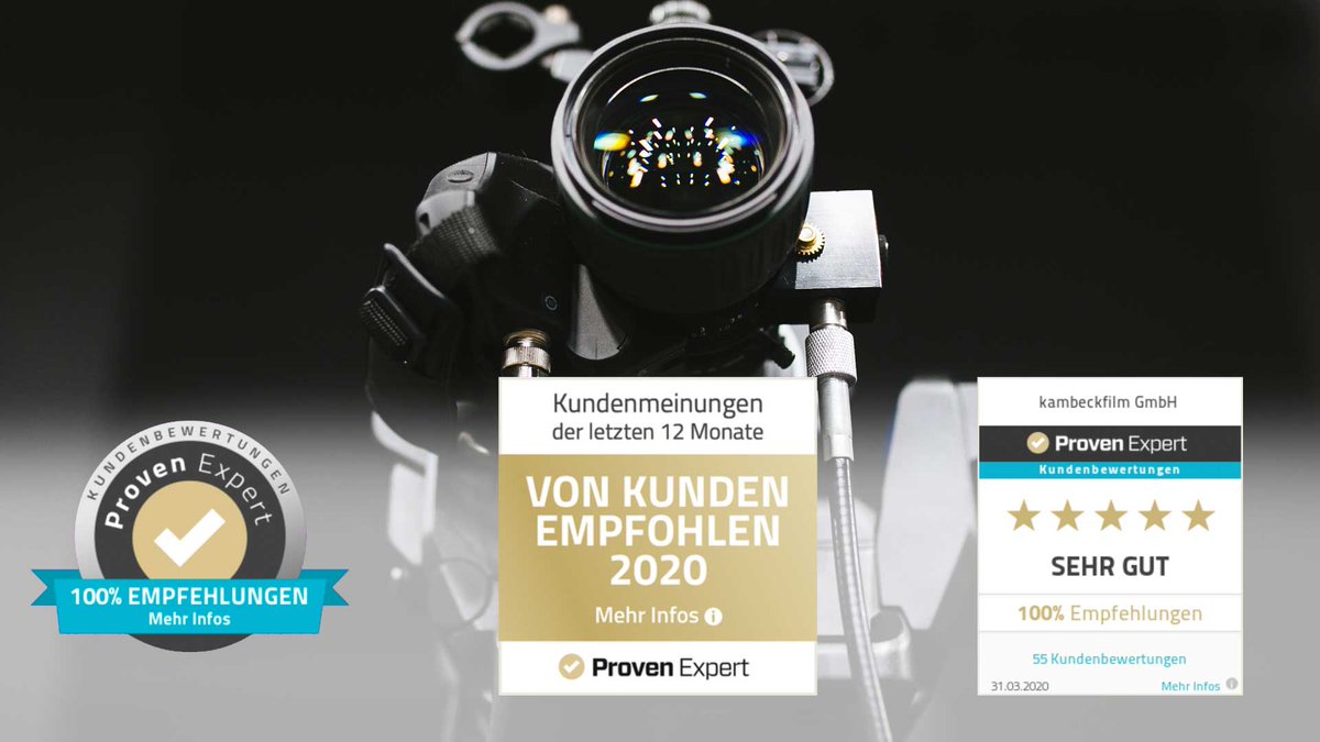 dasKambeck's tweet photo. Von Kunden empfohlen 2020. Filmproduktion für Unternehmensfilme. Vielen Dank an all unseren Kunden für die vertrauensvolle Zusammenarbeit, die spannenden Projekte und das tolle Feedback. 🎬❤️ https://t.co/k77oBUpSqD
#danke #filmproduktion #kunden #2020 #empfohlen https://t.co/MLI8IGzuER