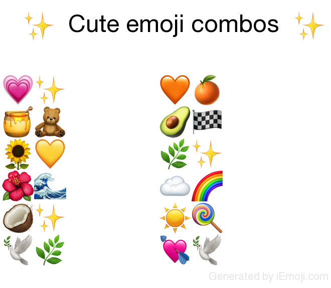 “✨ Cute emoji combos ✨ 💗✨ 🧡🍊 🍯🧸 🥑🏁 🌻💛 🌿✨ 🌺🌊 ... https://t.co/xZ...