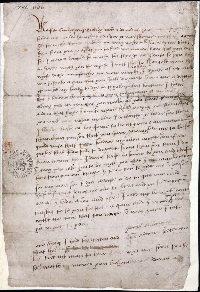 Rachel: SP1/167 – Catherine Howard’s letter to Thomas Culpepper. It always makes me feel desperately sorry for Catherine & the impossible position she must have been in as a young teenage girl. A true victim of her family’s ambitions (just like her cousin Anne before her).