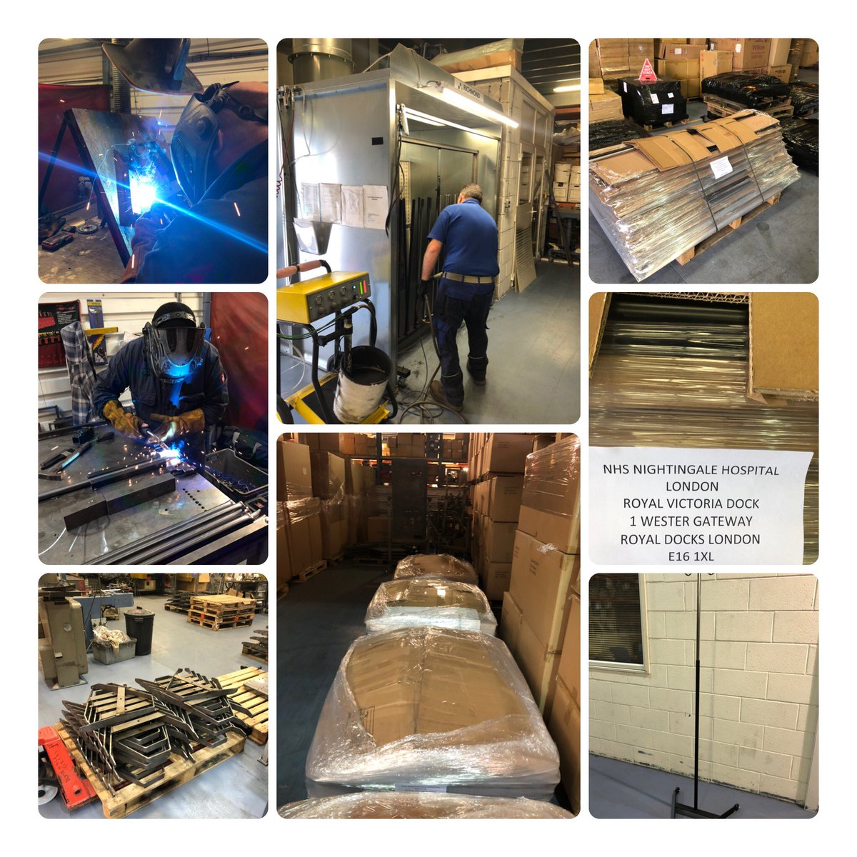 First batch of 500 IV Poles packed and loaded for #NHSNightingale Wishing everyone well in these terrible times #COVID19 #NHS