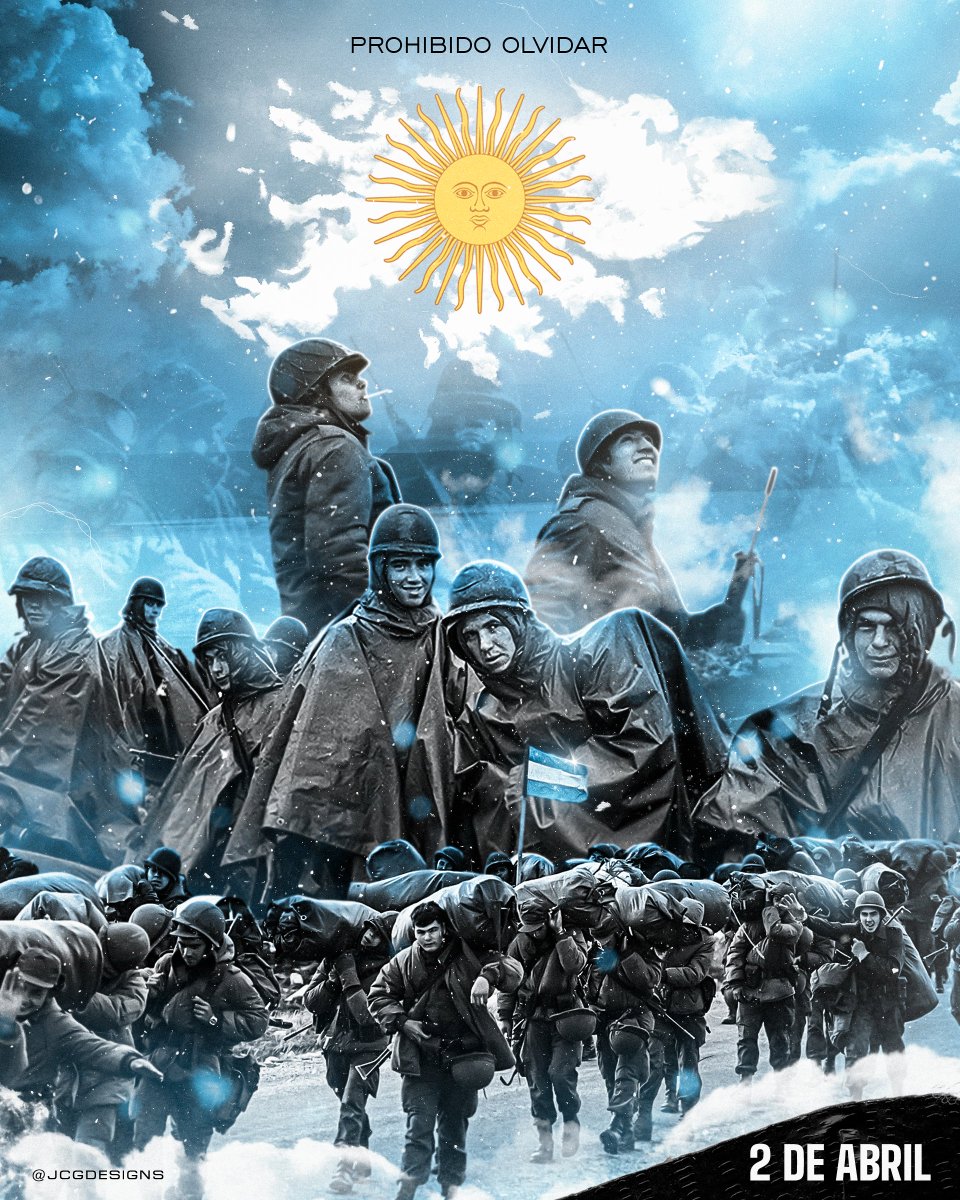 Hoy y siempre, Argentinas. 2 de abril: Día del veterano y de los caídos en la guerra de Malvinas. Prohibido olvidar a nuestros héroes 🇦🇷. Mi humilde homenaje. #JCGdesigns