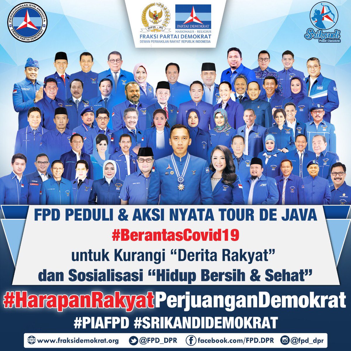 FPD_DPR's tweet photo. Fraksi @PDemokrat Peduli & Aksi Nyata “ Tour de Java” #BerantasCovid19 untuk kurangi “derita rakyat” dan sosialisasi “Hidup Besih & Sehat”
#harapanrakyatperjuangandemokrat #piafpd #srikandidemokrat https://t.co/8Y54c1GTJM