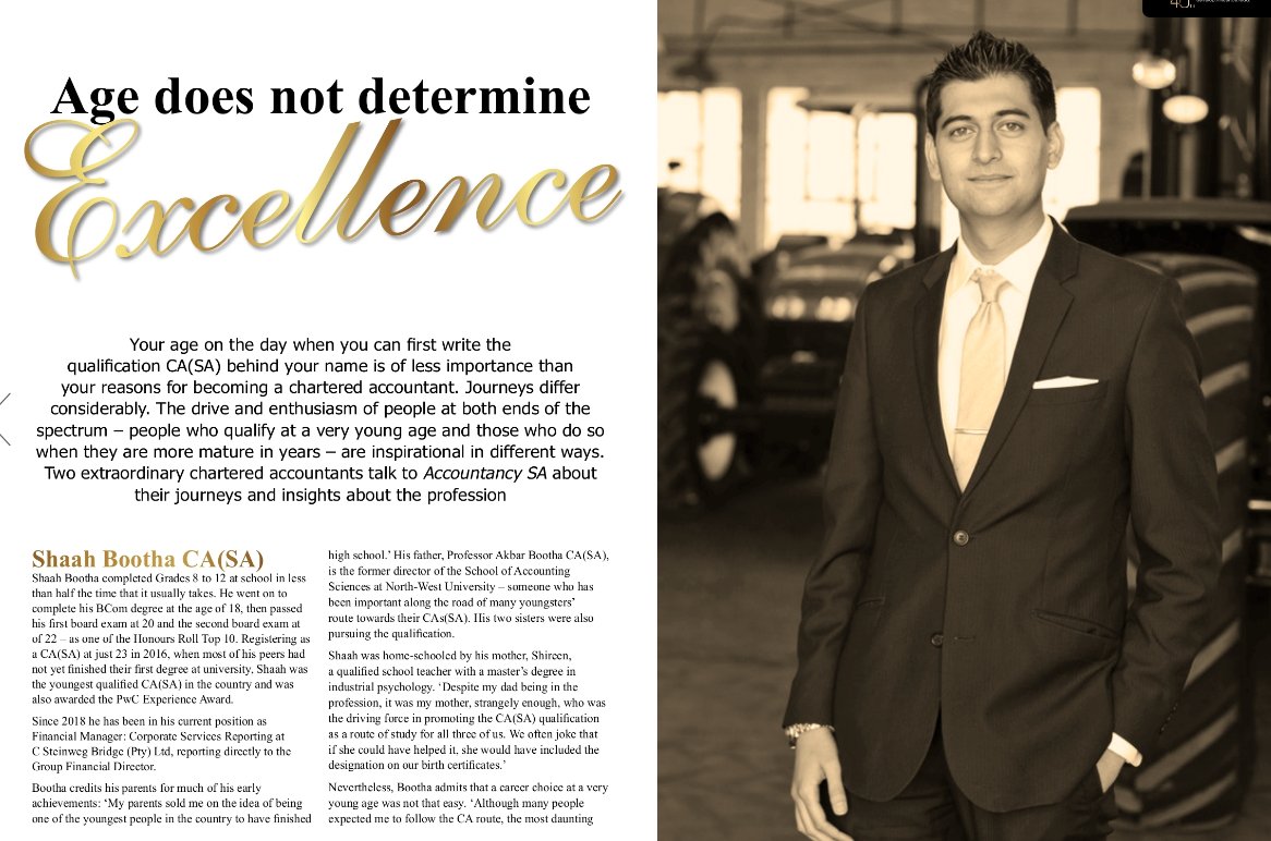 APT_APCprogram's tweet photo. Read all about Shaah Bootha in the latest edition of AccountancySA Magazine
https://t.co/A9nIG5WkcW
#teamAPT #APC2014 #HonoursRoll
@saica_ca_sa https://t.co/Ny2XvKRzE4