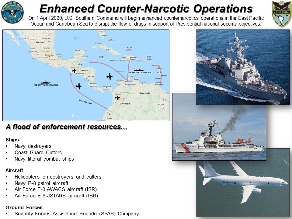 Hey look The new Counter-Narcotics operations!They look like they’re blocking Venezuela, not Mexico. But I thought they were Mexican Cartels?