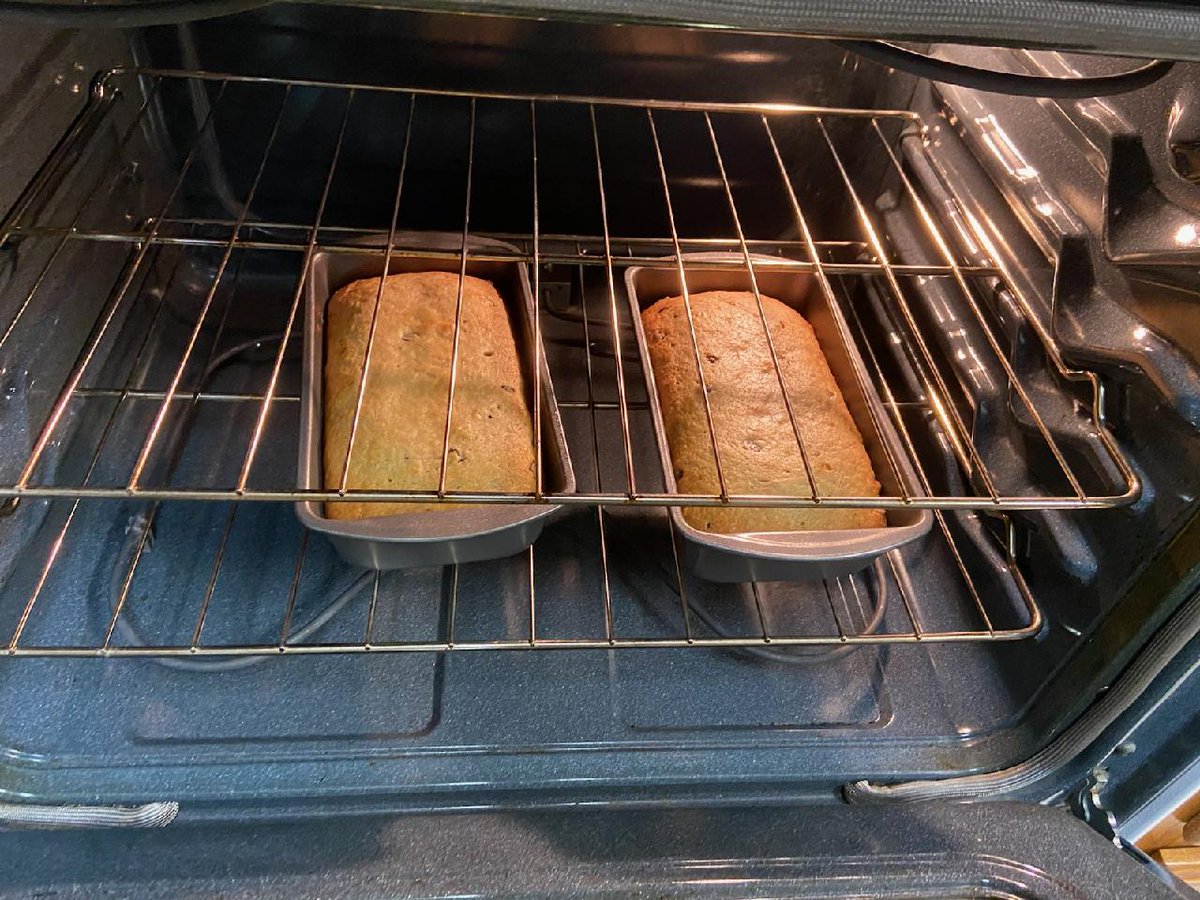Batch number three for the morning! Just can't get enough banana bread!