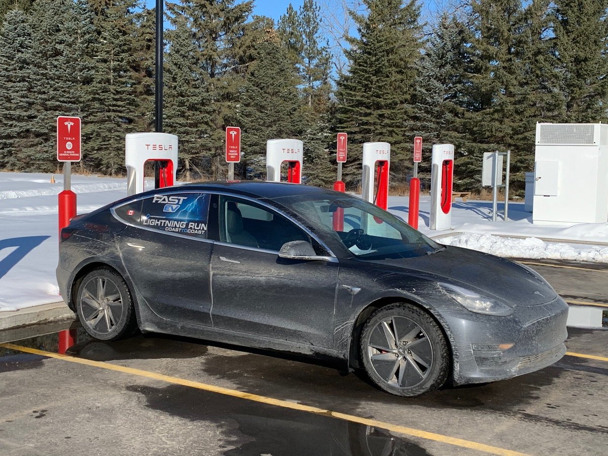 TeslaStars's tweet photo. Exclusive Interview: How 2 guys crossed Canada 🇨🇦 in 3 days in a Tesla Model 3 Performance

https://t.co/e9hfpypbF6

🚗🔋⚡️🤖🤩👍🏻

#FastEVLightningRun
#MostImportantCarEver https://t.co/wgHqfBKLZ8