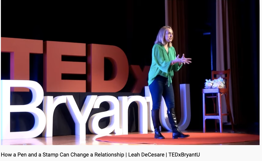 Letter writing matters! Especially now. Watch my TEDx talk: How a Pen and a Stamp Can Change a Relationship: youtube.com/watch?v=AET3Fp…
#tedx #writealetter #QuarantineWatchParty <a href="/TEDxBryantU/">TEDxBryantU</a> <a href="/TEDx/">TEDx</a>