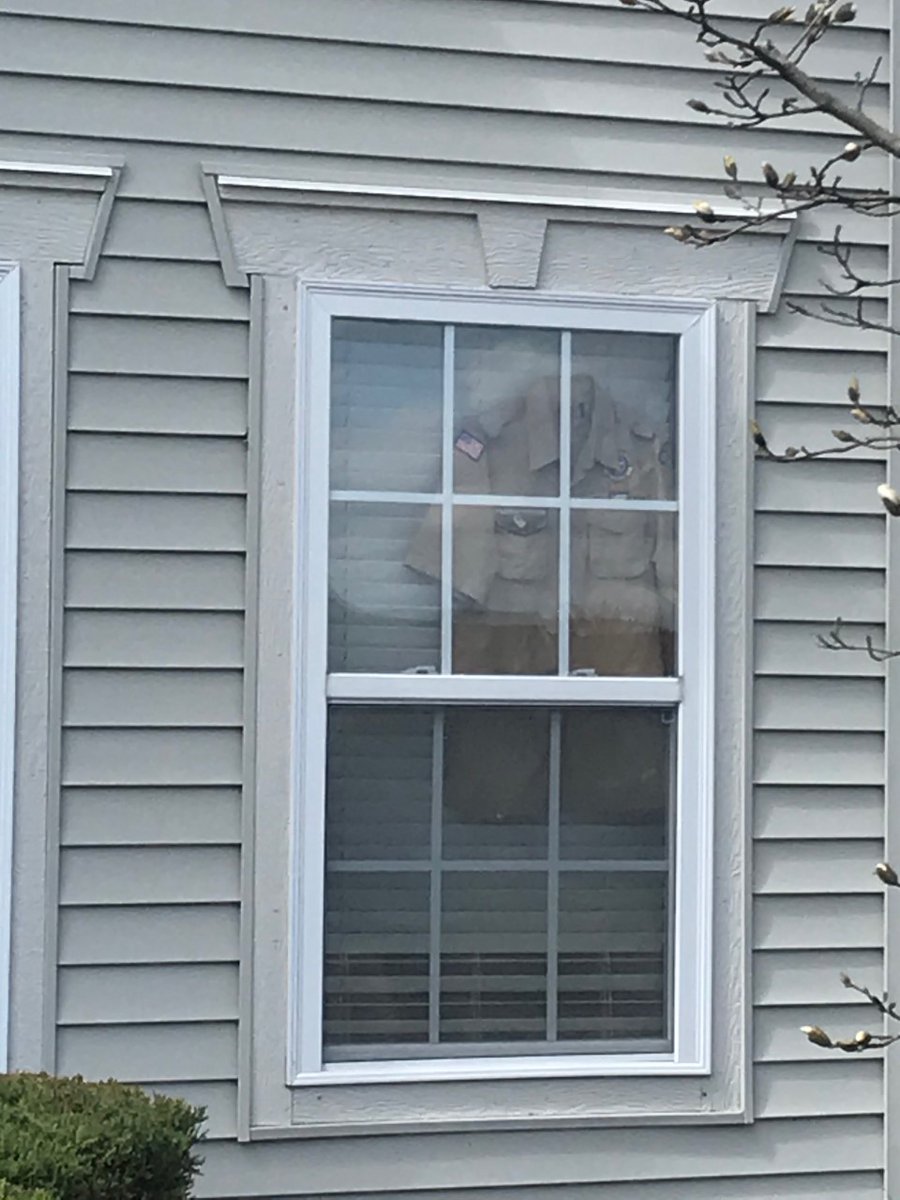BSACrossroads's tweet photo. Can you find all the Scouting emblems near you? Place a BSA Field Uniform or emblem in your window to show your support of Scouting while at home.  Help us find them all and post what you see by using the hashtag #CACImpact. https://t.co/FhRA7qtEZo