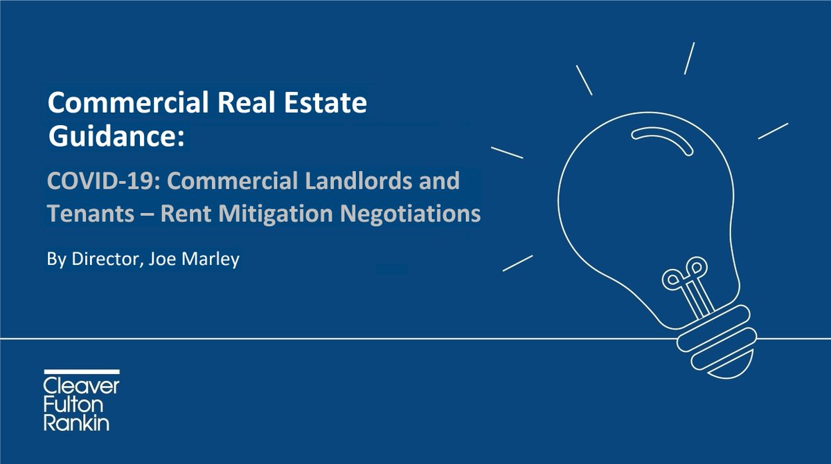 CFR_Law's tweet photo. 'COVID-19: Commercial Landlords and Tenants – Rent Mitigation Negotiations' by Director, Joe Marley. In this article, Joe outlines why it is essential to document discussions or agreements in relation to rent payments  https://t.co/SBBGKvovCj #CFRarticles #CFRproperty #COVID19 https://t.co/7tmyZ50oLg