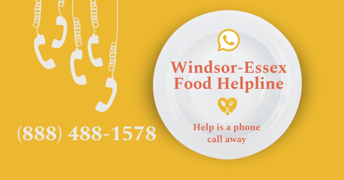 MarissaWFWE's tweet photo. The Windsor-Essex Food Helpline is now available for anyone who needs food assistance. 

The helpline will have responsible and safe food support. 
Call the number 1-888-488-1578 if you are in need. @WorkforceWE 

https://t.co/TQldkhlxh5 https://t.co/LnZGhSGGYN