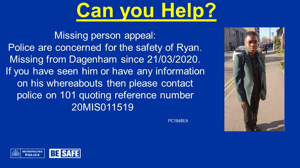 MPSHavering's tweet image. Can you help us find Ryan? #missing #missinguk #missinglondon #london #MissingPerson