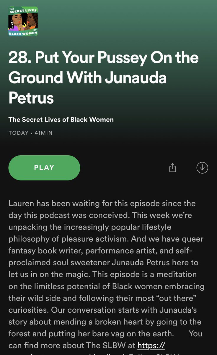 theslbw's tweet photo. Anyone struggling to find joy in the everyday during quarantine should definitely tune into this week’s episode on Pleasure Activism with fantasy boom writer / artist / soul sweetener Junauda Petrus! @junaudaalma https://t.co/oRzEQqLfDO