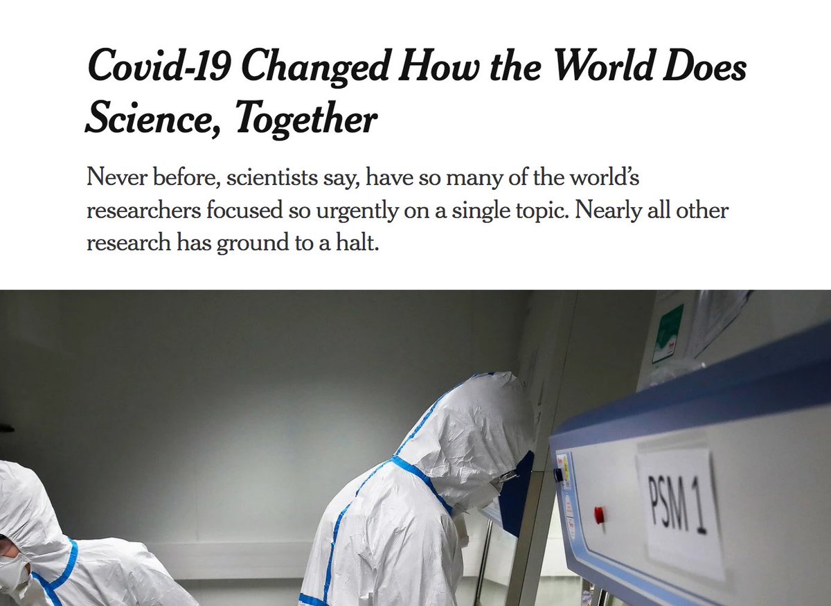 1/5 NYT describes the intense global scientific collaboration happening in response to COVID. In fact, it's not really new - a key backbone for it is a WHO virus sharing network that I studied for years. Paper here:  https://papers.ssrn.com/sol3/papers.cfm?abstract_id=3066162