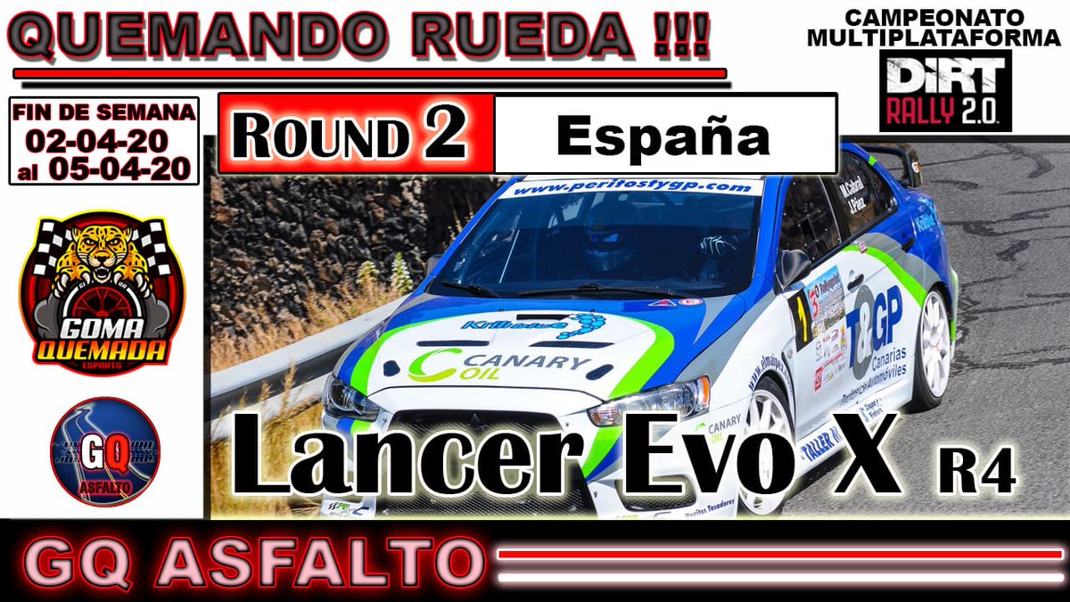 #dirtrally2 || Hoy ha empezado el Round 2 del campeonato de asfalto, #GQASFALTO, en España 🇪🇸 con el Mitsubishi Lancer Evo X categoria R4

#YoMeQuedoEnCasa
#EnCasaConGomaQuemada

#Simracing #Esports #xbox #ps4 #steam @dirtgame #wrc #R4 #Dirtrally #Rally