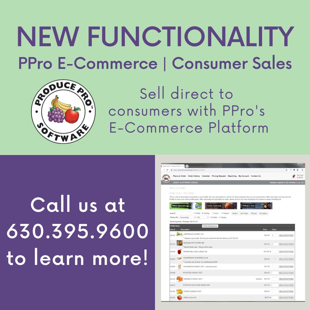 producepro's tweet photo. PPro has added a new functionality to our E-Commerce solution allowing business to sell direct to the consumer. #ppro #newfunctionality #ecommerce #consumersales https://t.co/Qo4YNHsv3z