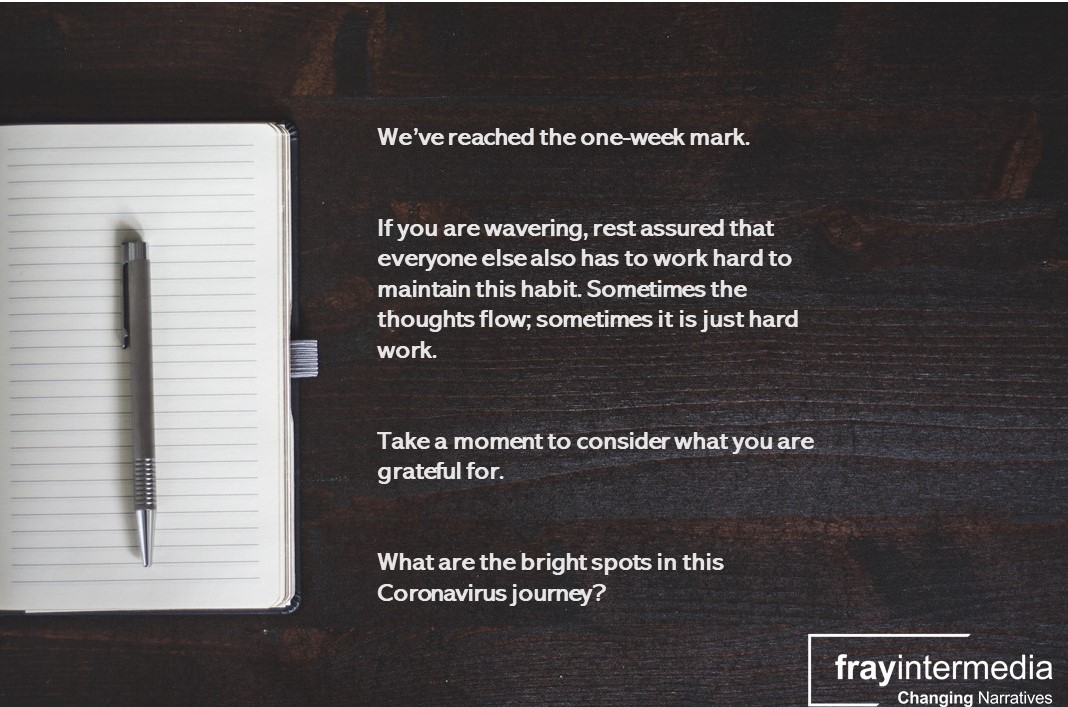 frayintermedia's tweet image. Here’s your Day Seven #LockdownJournal prompt. Happy writing!