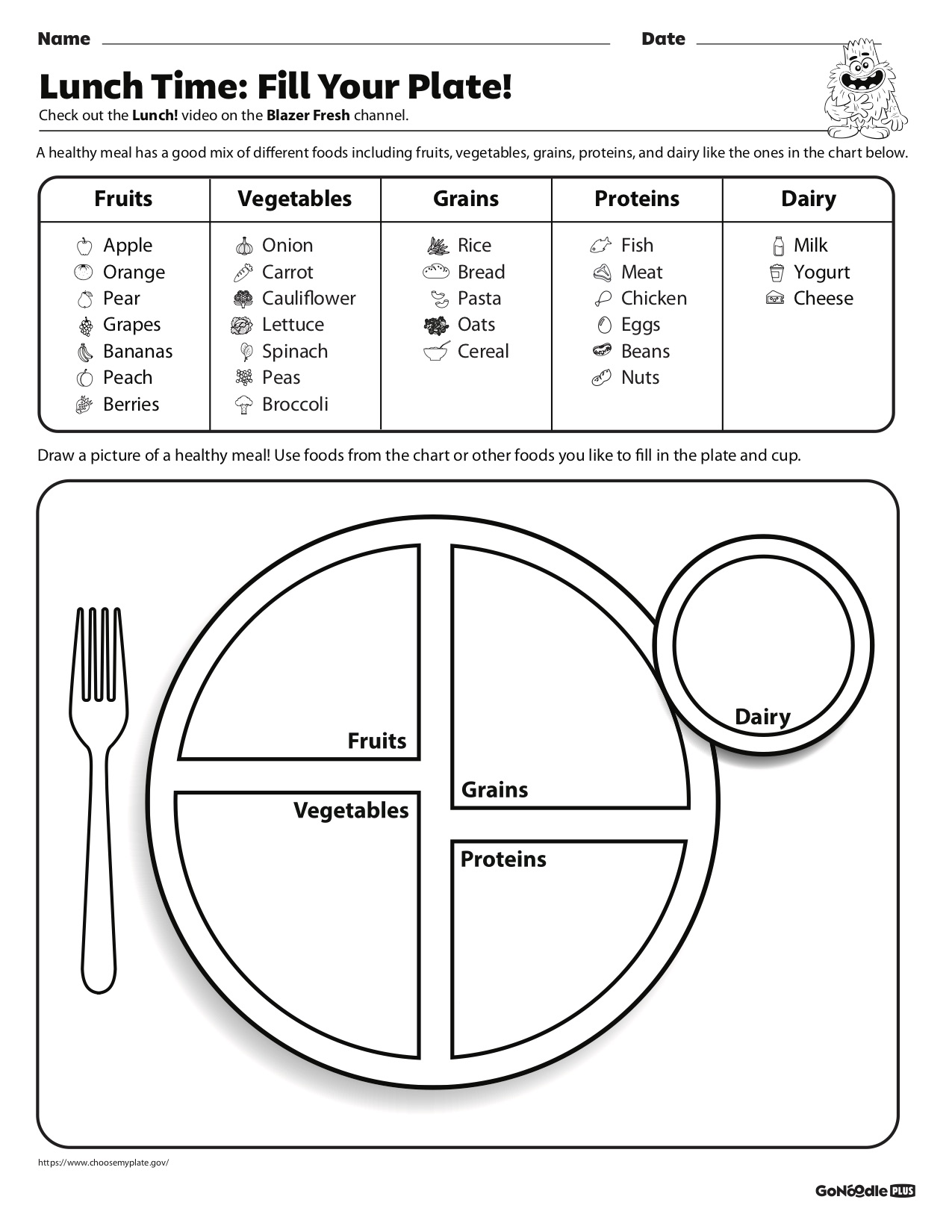 10 Best MyPlate Printable Sheet PDF For Free At Printablee, 46% OFF