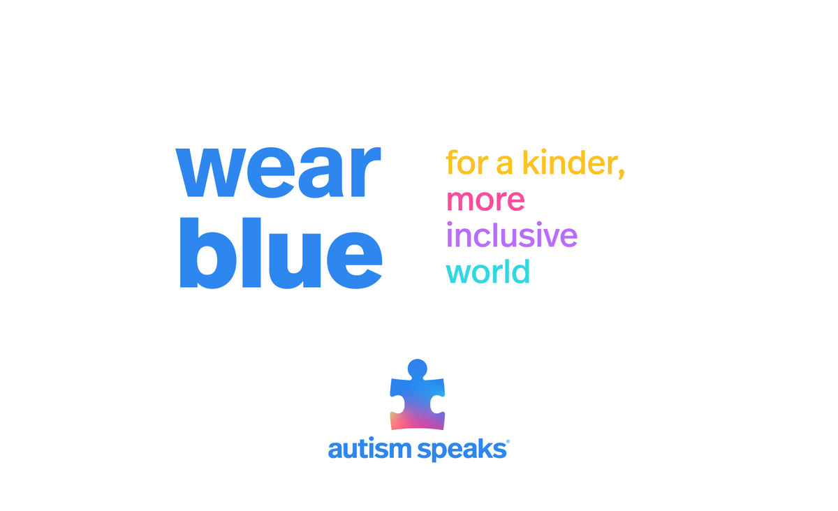 autismspeaks's tweet photo. Wear something BLUE today in honor of World Autism Awareness Day and post a photo using #LightItUpBlue to show your support for the autism community. https://t.co/JknYYZIaB2