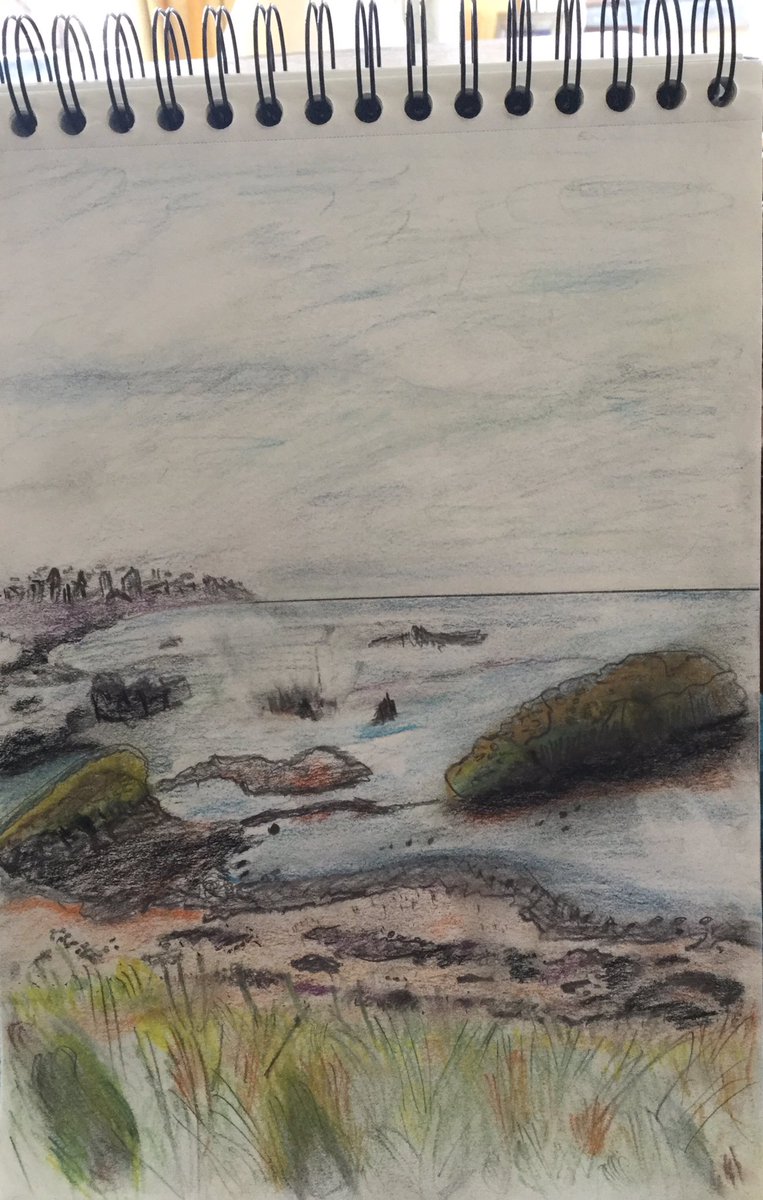 Lorrain38004966's tweet photo. #stayingathome  but thinking about #TheFifeCostalpath @welcometofife try a #sketch #sketchbook  on the #seashore
#ArtInIsolation  #walks #coast #outdoors #Elie #RubyBay https://t.co/4Hm4g6NfeJ