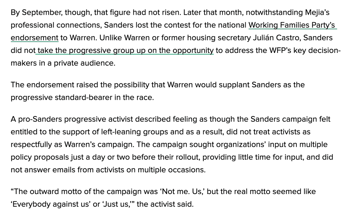 Some other bits of news here:--A pro-Sanders activist laments not getting emails answered: "The outward motto of the campaign was ‘Not me. Us,’ but the real motto seemed like ‘Everybody against us’ or ‘Just us.’”