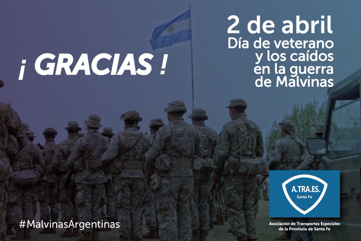 ATRAES_SANTAFE's tweet photo. 🇦🇷2 de Abril | Día del Veterano y de los Caídos en la Guerra de Malvinas

Hoy homenajeamos a hombres y mujeres que han puesto el cuerpo en la defensa de nuestra soberanía. Las islas Malvinas fueron, son y serán argentinas! #Gracias a todos ellos.

#MalvinasArgentinas https://t.co/1t9FnEgGbY