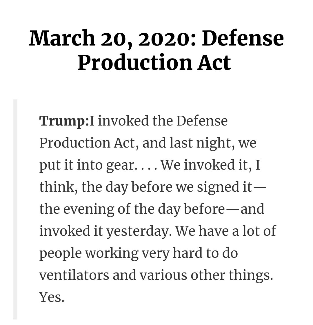 Putting aside that I'm not sure trump knows what "invoked" means, this lie is a REAL doozy considering he's been using this act to feed ICE everything they need over the usual business of companies for years now.Which we JUST found out mind you, so he was doing it in SECRET.