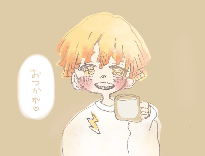 慈雨さんがTwitterに投稿した我妻善逸(鬼滅の刃)のイラスト。