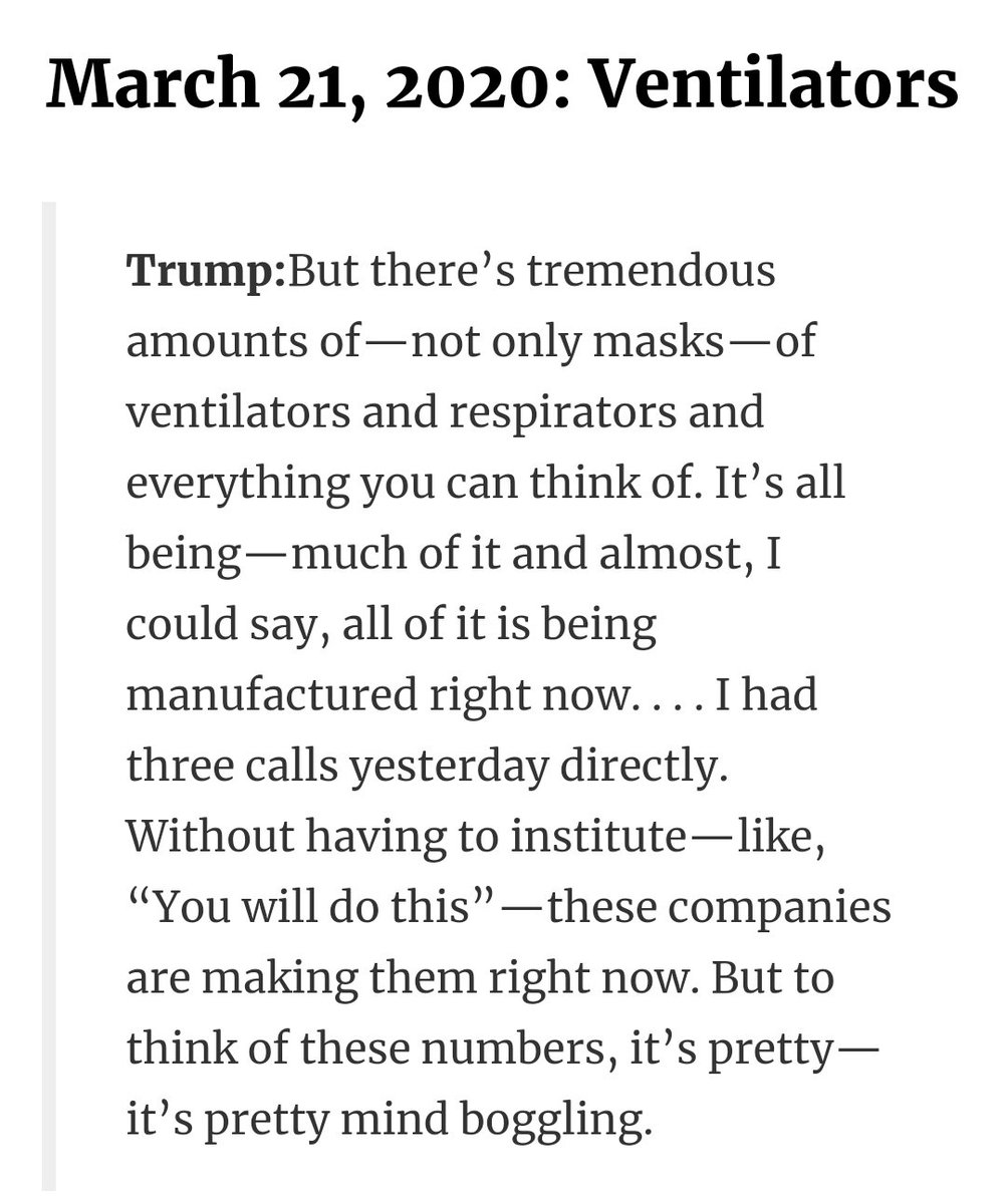 The only thing "mind boggling" here is that the trump administration was, at the very moment he told this lie, refusing to take GMs bid to retool their factories to make ventilators.