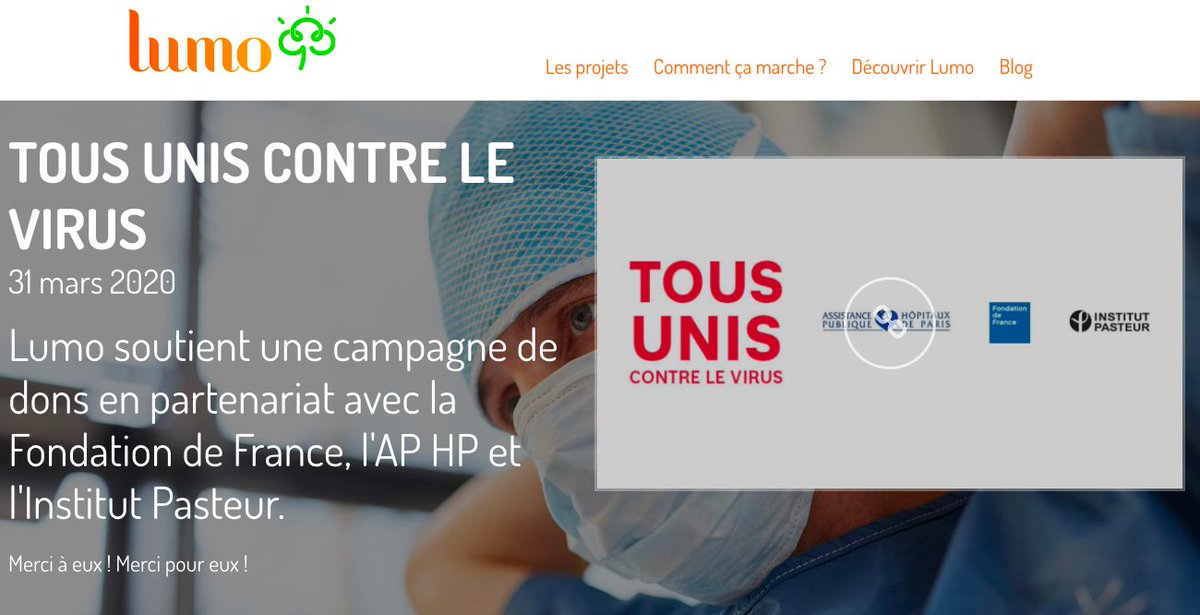 BCorp_Fr's tweet photo. 💡 1 Jour, 1 Solution 💡

@LumoFrance, entreprise certifiée #BCorp, mobilise sa plateforme en ligne face à la crise actuelle !

Via leur site internet, ils ont pu lancer une campagne de dons pour soutenir ceux qui sont exposés en 1ère ligne !

➡️https://t.co/qANq48WNMf https://t.co/KoFZp7B8ED
