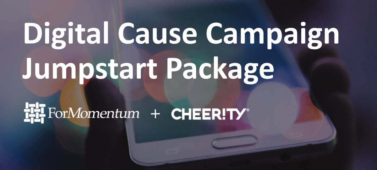 ForMomentum's tweet photo. For Momentum is excited to announce we have partnered with Cheerity to bring your digital cause campaigns to life in a brand new way! Learn more &amp; get a free demo here: https://t.co/P0ffwKcrBZ https://t.co/fXnIFecOmu