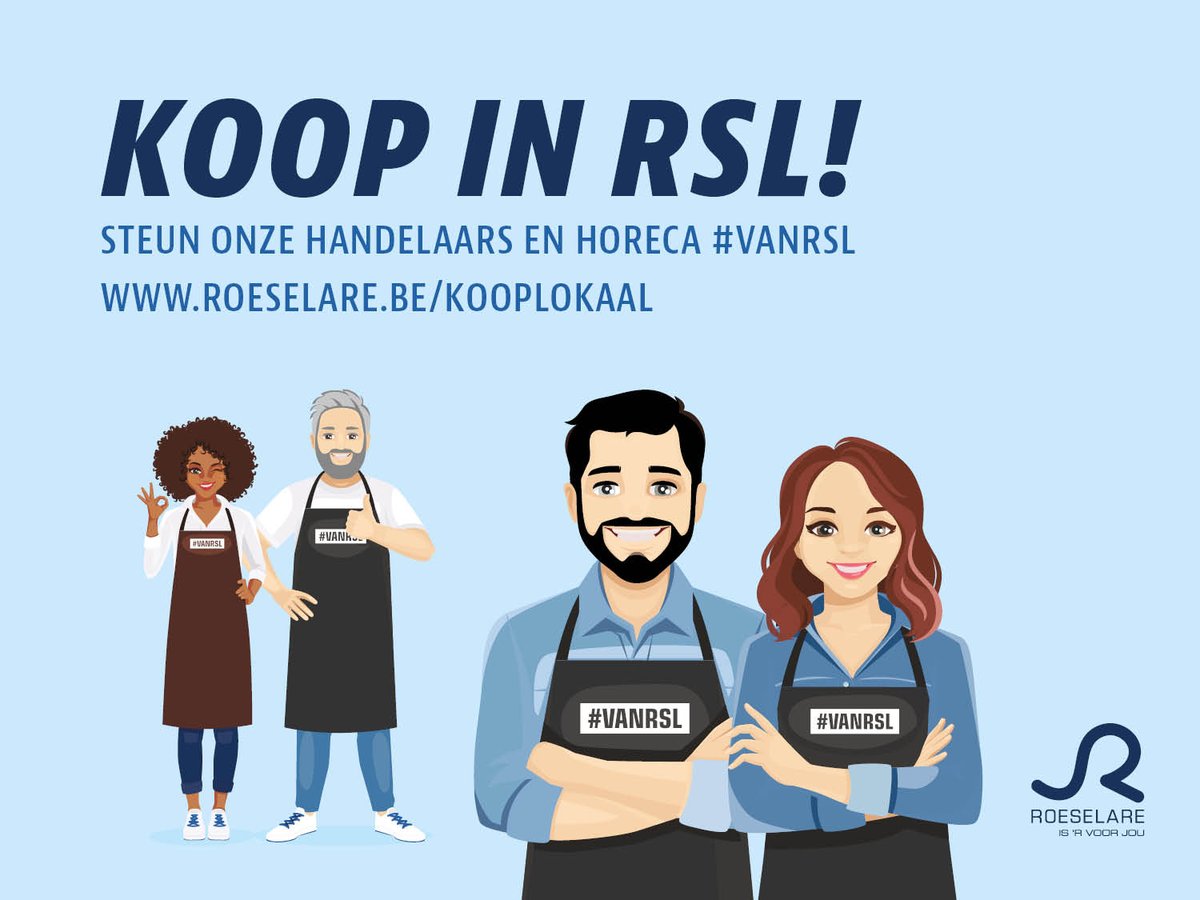 De coronamaatregelen zijn een uitdaging voor iedereen. Dat geldt zeker ook voor de vele handelaars en horeca #VANRSL. Roeselare helpt ook haar handelaars en horeca  en doet een warme oproep aan de bevolking om in Roeselare te kopen. Koop in RSL! 👊🏼 

roeselare.be/nieuws/roesela…