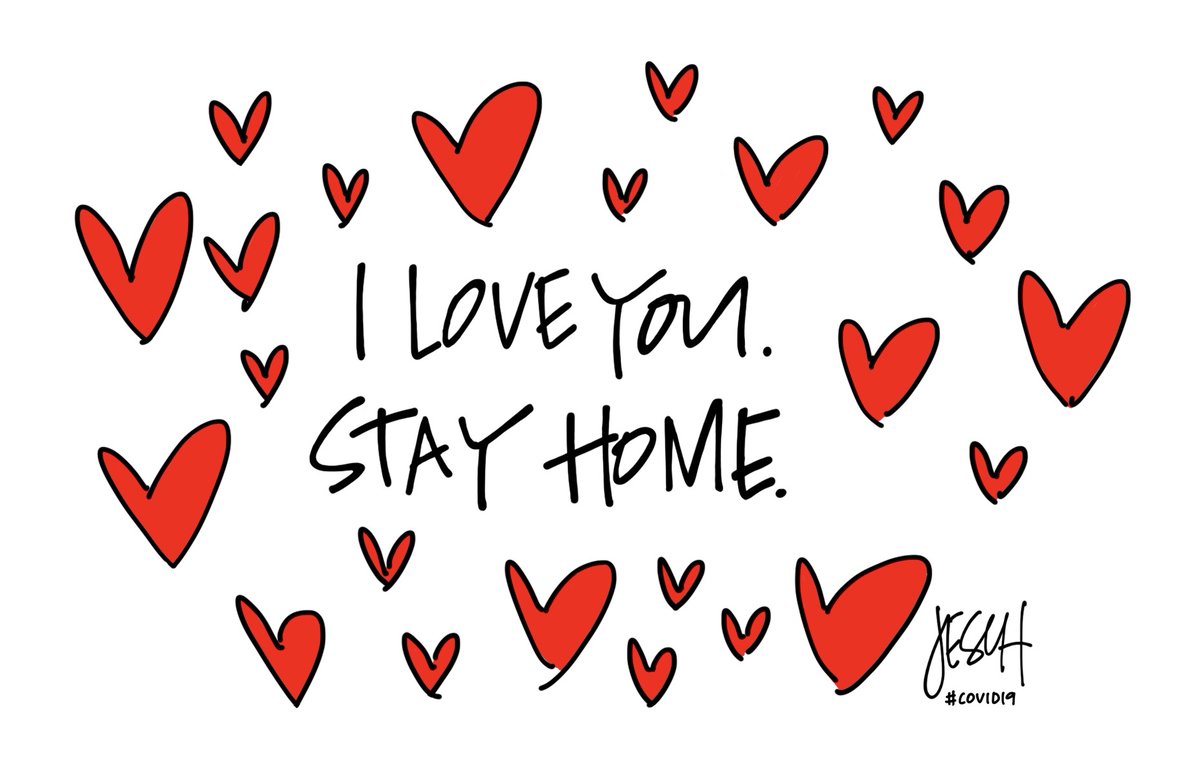 Seriously, people. Stay home. 
#stayinghomeforyou #stayinghomeforME // Free downloads of all my #COVID19 illustrations at shinebolt.com for you to post, email, print.