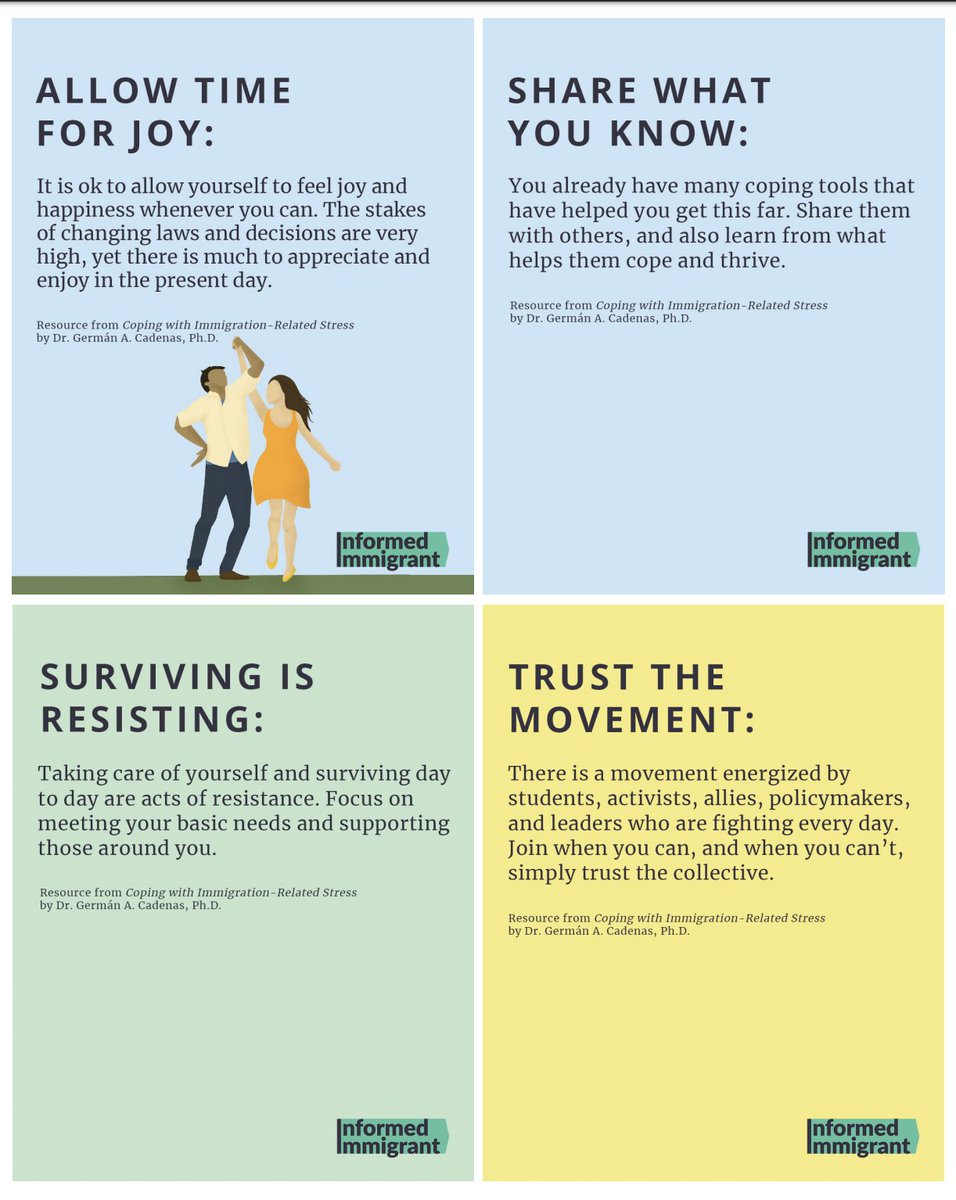 Screenshot of page 3 of the guide for coping with immigration-related stress. The full text is available through the link in the original tweet.