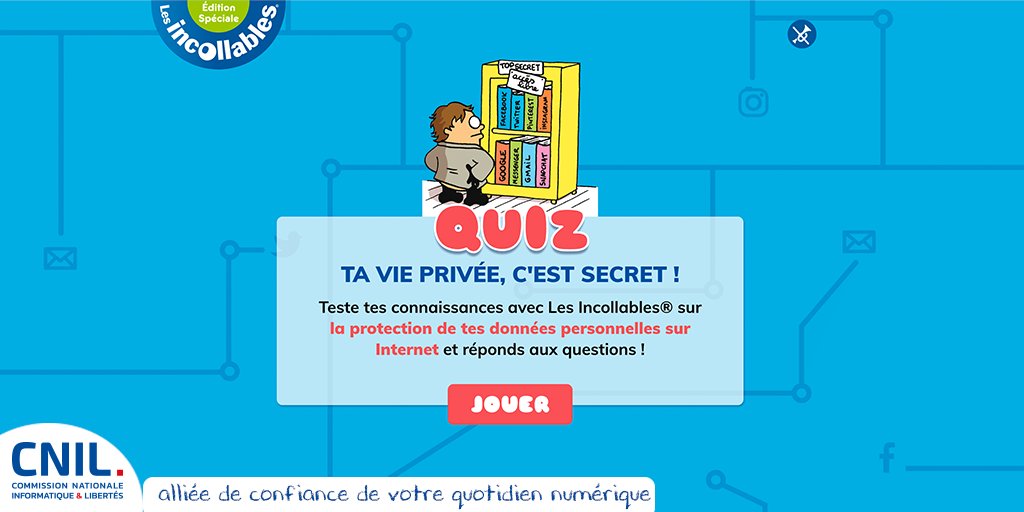 Vous êtes à court d'idées pour les activités avec vos #enfants ? La CNIL a publié la nouvelle version des Incollables sur la protection de la vie privée 👉 cnil.fr/fr/education-n…